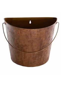 Gardener's Select GSAVB5123PGD Farmhouse Collection Half Round Wall Bucket, Rusty