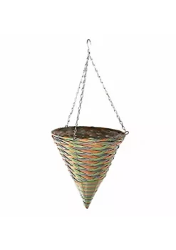 Gardener's Select GSARA3609 Woven Plastic Rattan Hanging Basket, 12in Diameter