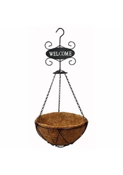 Gardener's Select (#CBS1502) Hanging Basket w/ Welcome Sign (12.5" x 12.5" x 25")