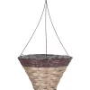 Gardener's Select Gardener Select GSARA809 Cone Hanging Basket, Dark Brown with Tan Band, 14