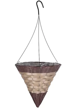 Gardener's Select Gardener Select GSARA809 Cone Hanging Basket, Dark Brown with Tan Band, 14