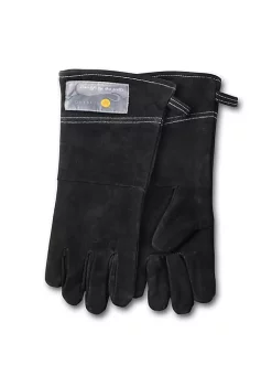 Outset Grill GlovesBK Leather 15" S/2