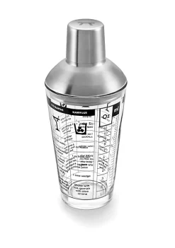 Outset Glass/Ss, Coktl Recipe Shaker